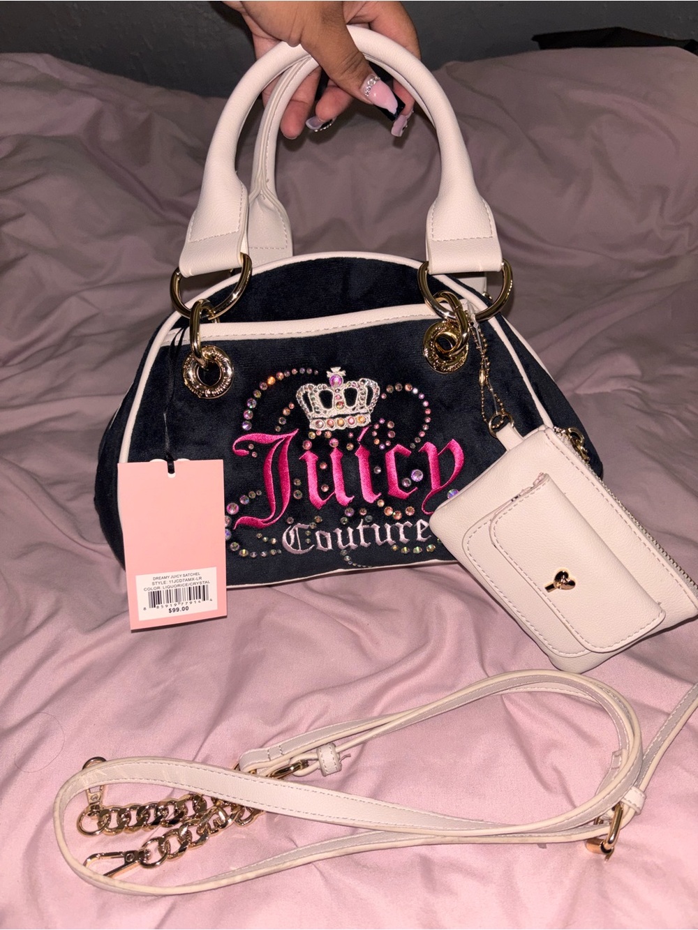Juicy Couture Liquorice Crystal “Dreamy Juicy” Satchel Handbag